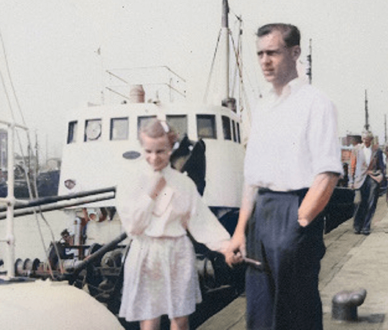 Chris and Ann near boat
