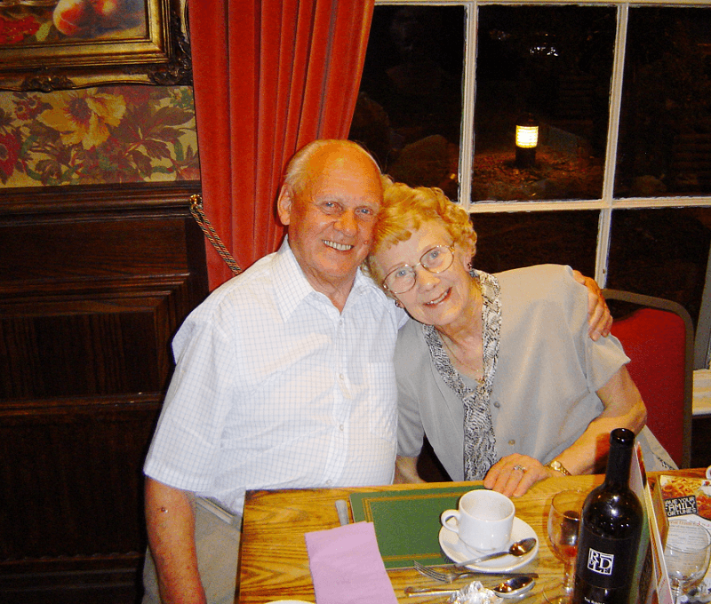 Chris and Irene at meal